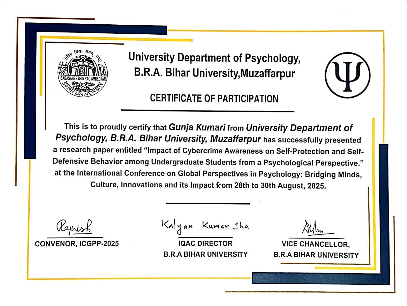 Certificate ICGPP 2025